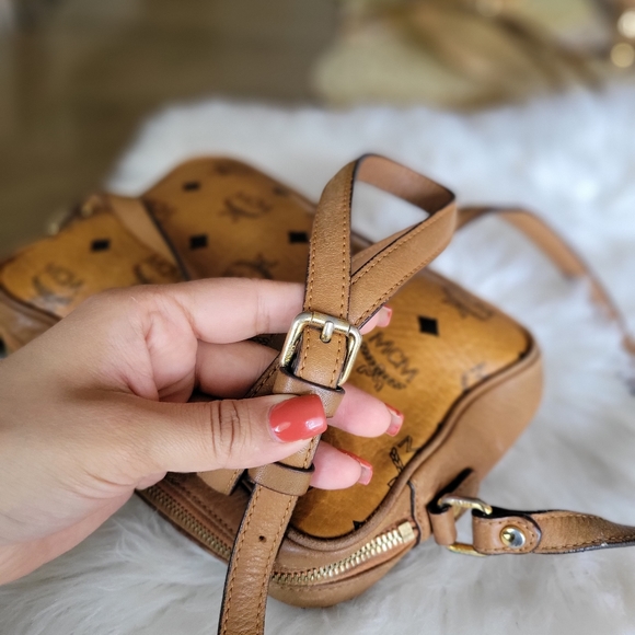 100% Authentic congnac MCM vintage crossbody bag - Picture 13 of 15
